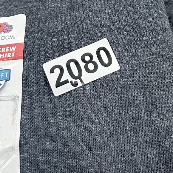 NEW! Mens Fruit of The Loom Sweater Grey/ Black Heather Cotton Blend Small - Picture 11 of 11